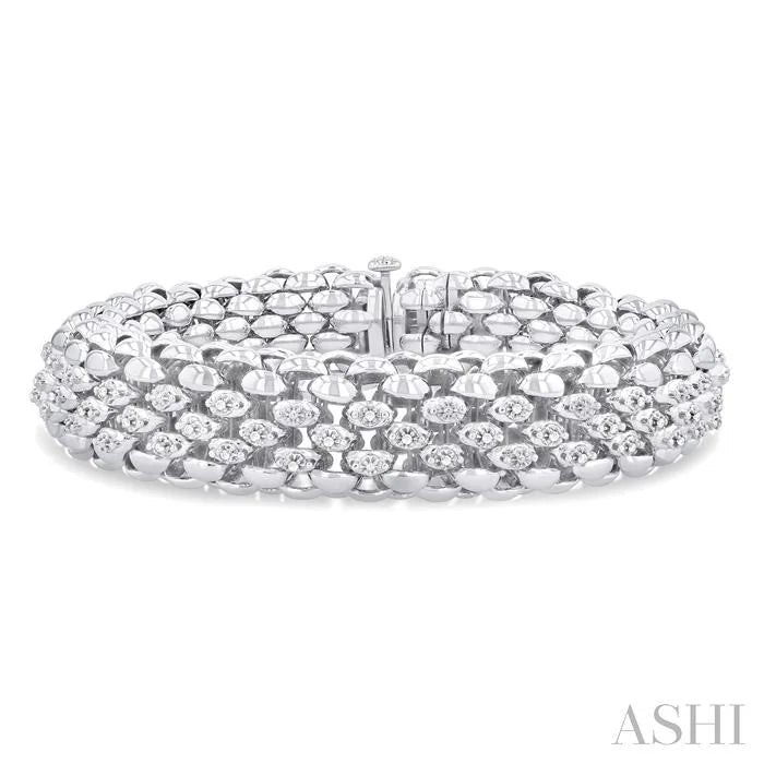Silver Bold Diamond Fashion Bracelet
