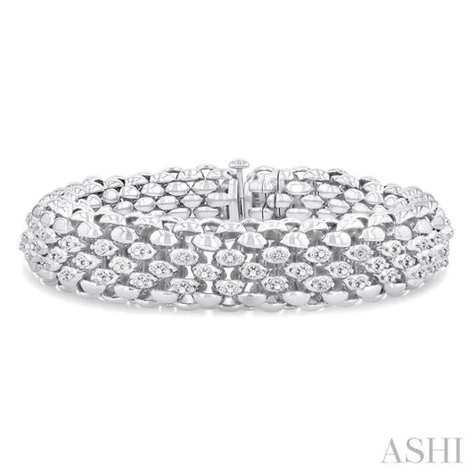 Silver Bold Diamond Fashion Bracelet