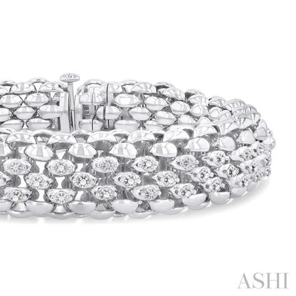 Silver Bold Diamond Fashion Bracelet