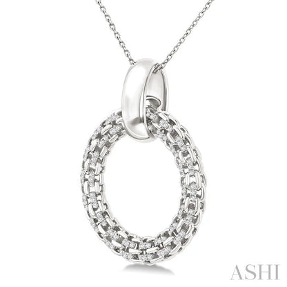 Silver Bold Circle Diamond Pendant