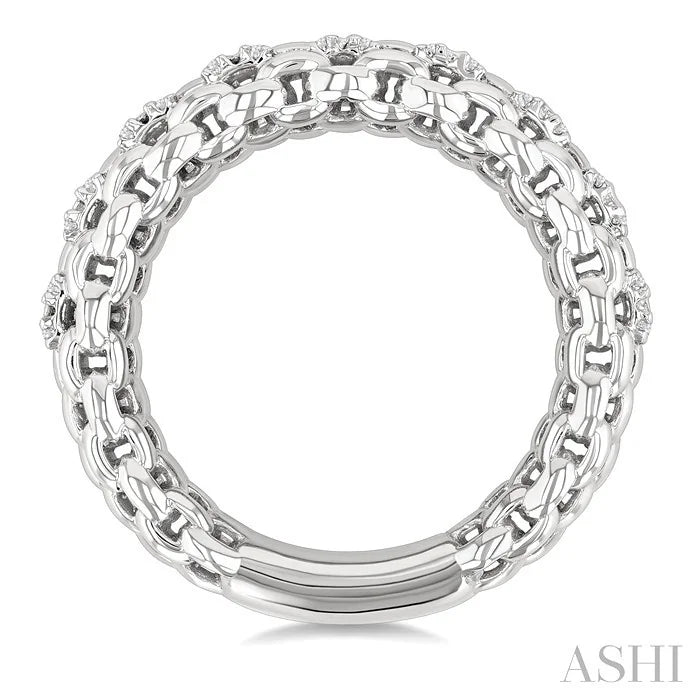 Silver Bold Diamond Fashion Ring