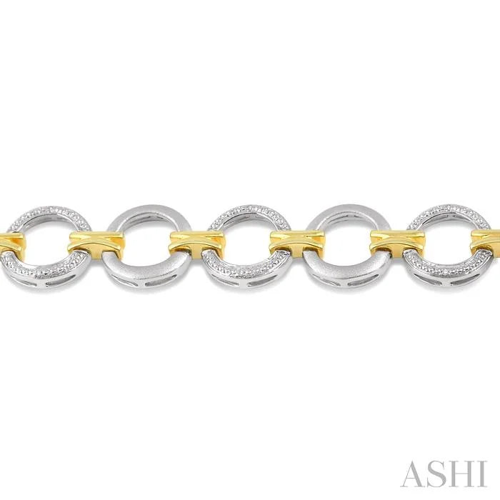 Silver Circle Diamond Fashion Bracelet