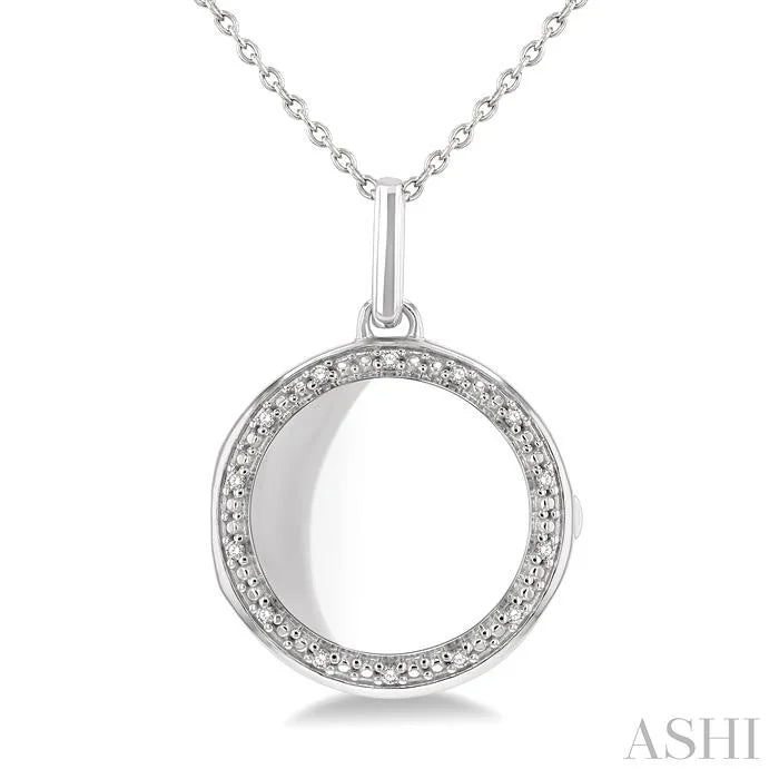 Silver Circle Diamond Locket Pendant