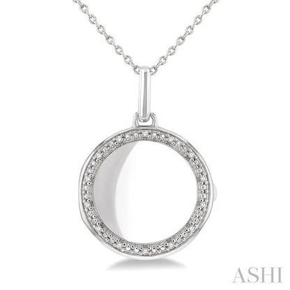 Silver Circle Diamond Locket Pendant
