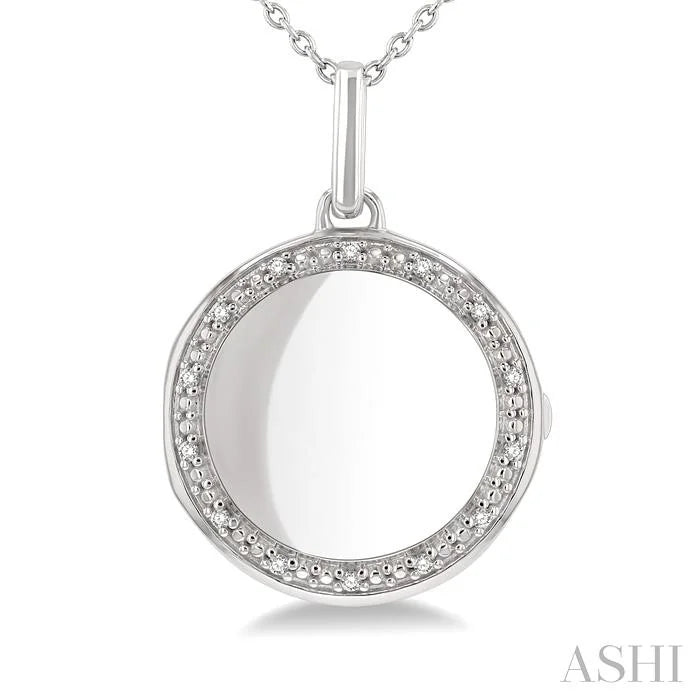 Silver Circle Diamond Locket Pendant
