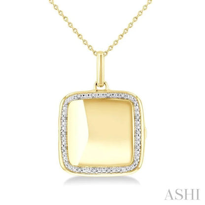 Gold Vermeil Square Diamond Locket Pendant