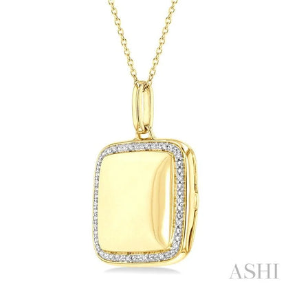Gold Vermeil Square Diamond Locket Pendant