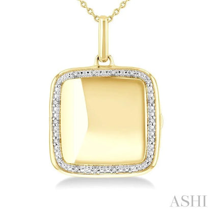 Gold Vermeil Square Diamond Locket Pendant