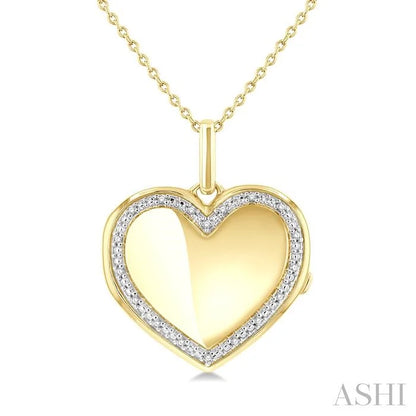 Gold Vermeil Heart Shape Diamond Locket Pendant
