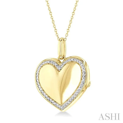 Gold Vermeil Heart Shape Diamond Locket Pendant