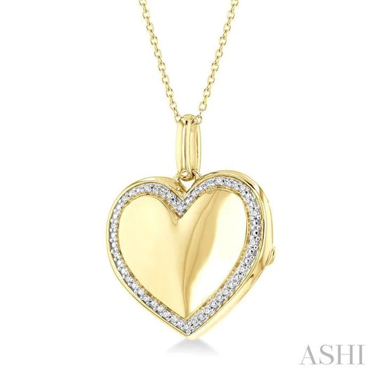 Gold Vermeil Heart Shape Diamond Locket Pendant