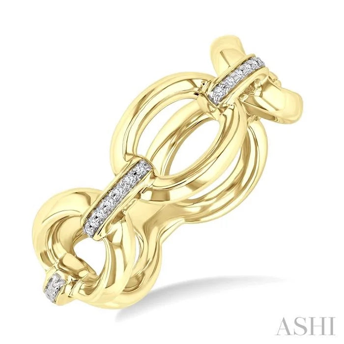 Gold Vermeil Bold Oval Shape Link Diamond Ring