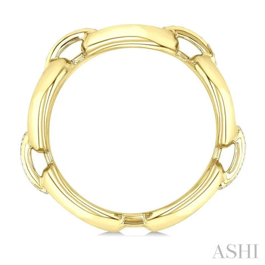 Gold Vermeil Bold Oval Shape Link Diamond Ring