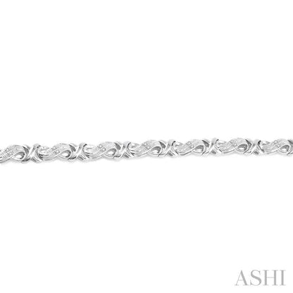 Silver 'X' Shape Diamond Bracelet