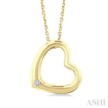 Gold Vermeil Heart Shape Diamond Fashion Pendant