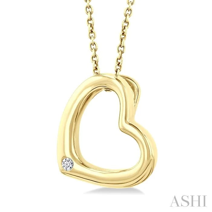 Gold Vermeil Heart Shape Diamond Fashion Pendant