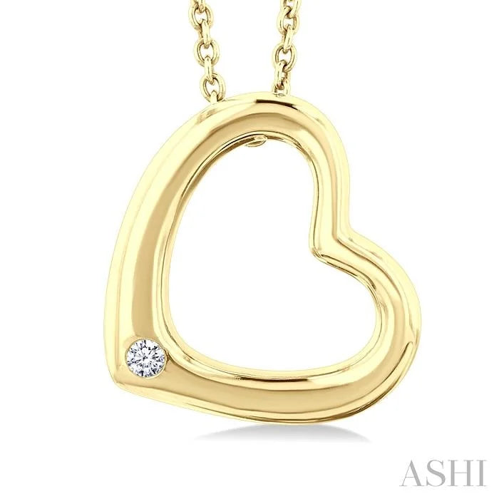 Gold Vermeil Heart Shape Diamond Fashion Pendant