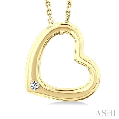 Gold Vermeil Heart Shape Diamond Fashion Pendant