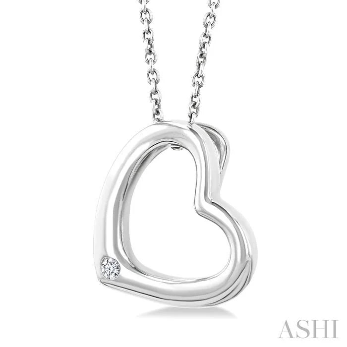 Silver Heart Shape Diamond Fashion Pendant