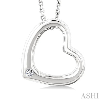 Silver Heart Shape Diamond Fashion Pendant