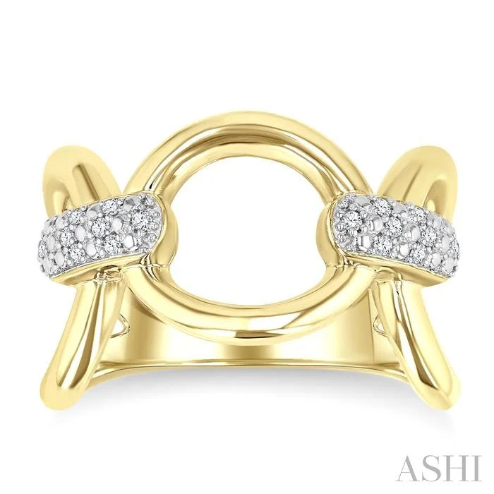 Gold Vermeil Bold Oval Shape Link Diamond Ring