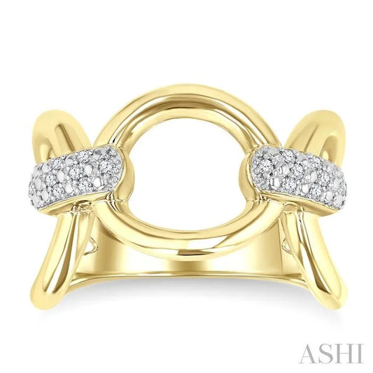 Gold Vermeil Bold Oval Shape Link Diamond Ring