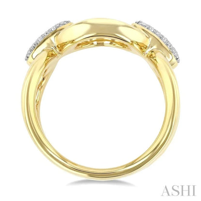 Gold Vermeil Bold Oval Shape Link Diamond Ring