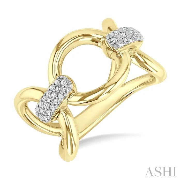 Gold Vermeil Bold Oval Shape Link Diamond Ring