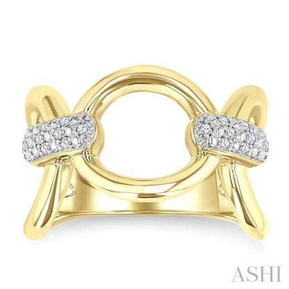 Gold Vermeil Bold Oval Shape Link Diamond Ring