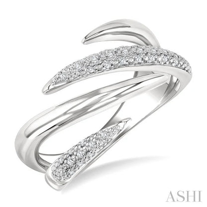 Silver Spiral Bold Diamond Fashion Band
