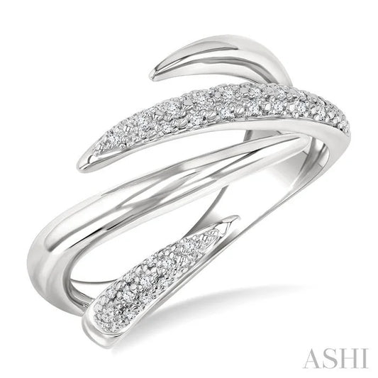 Silver Spiral Bold Diamond Fashion Band