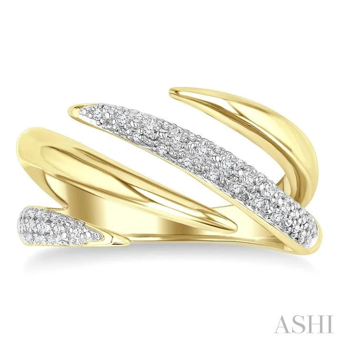 Gold Vermeil Spiral Bold Diamond Fashion Band