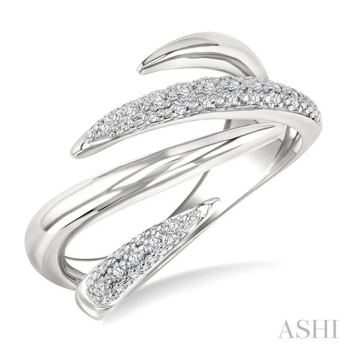 Silver Spiral Bold Diamond Fashion Band