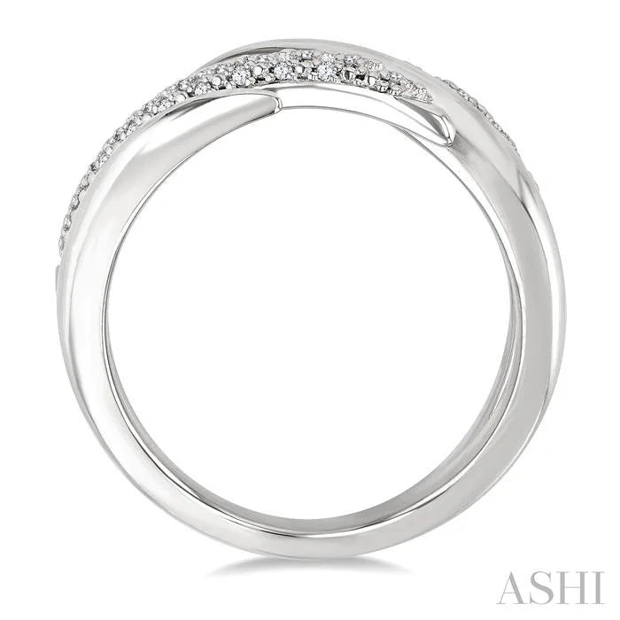 Silver Spiral Bold Diamond Fashion Band