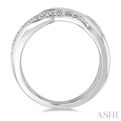 Silver Spiral Bold Diamond Fashion Band