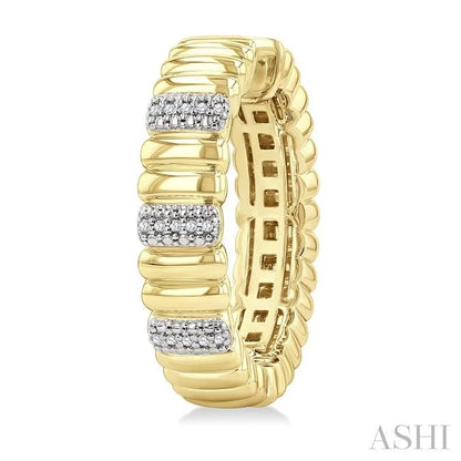 Gold Vermeil Bold Ribbed Diamond Fashion Hoop Earrings