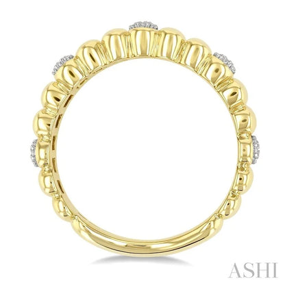 Gold Vermeil Bold Ribbed Diamond Wide Band