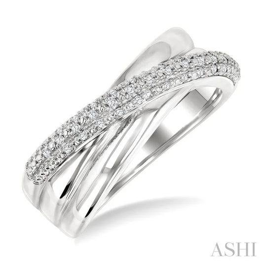 Silver Bold Criss Cross Fashion Band