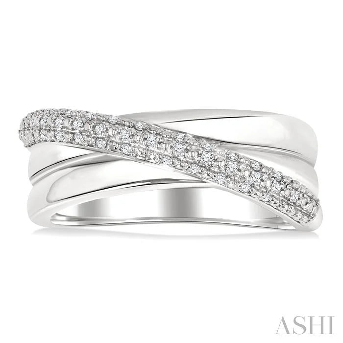Silver Bold Criss Cross Fashion Band