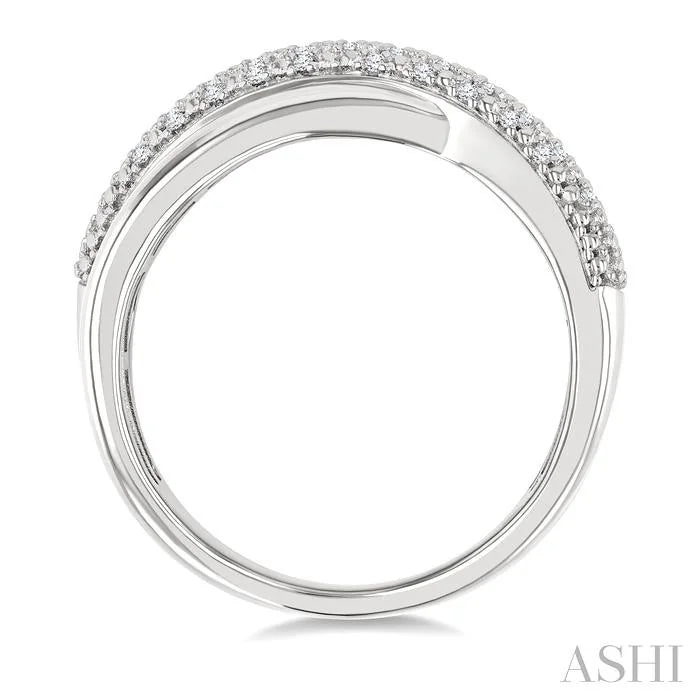 Silver Bold Criss Cross Fashion Band
