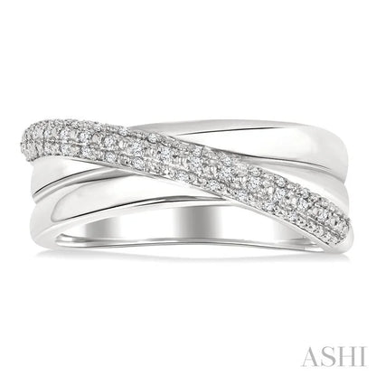 Silver Bold Criss Cross Fashion Band