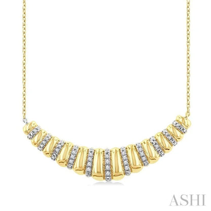 Gold Vermeil Bold Ribbed Diamond Fashion Pendant