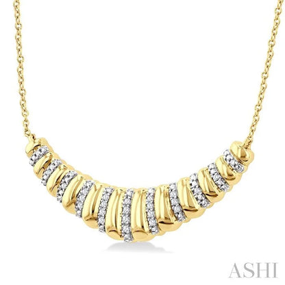 Gold Vermeil Bold Ribbed Diamond Fashion Pendant
