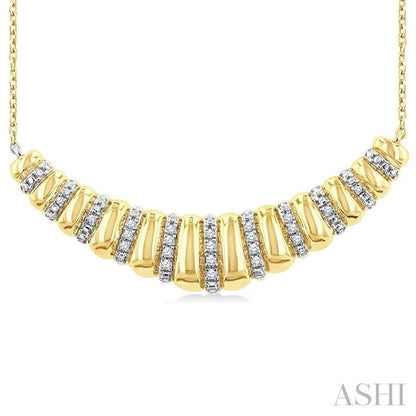 Gold Vermeil Bold Ribbed Diamond Fashion Pendant