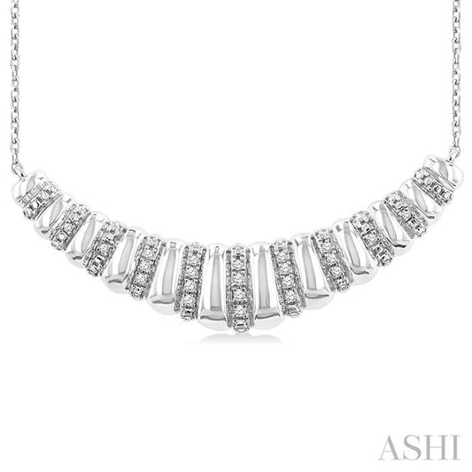Silver Bold Ribbed Diamond Fashion Pendant