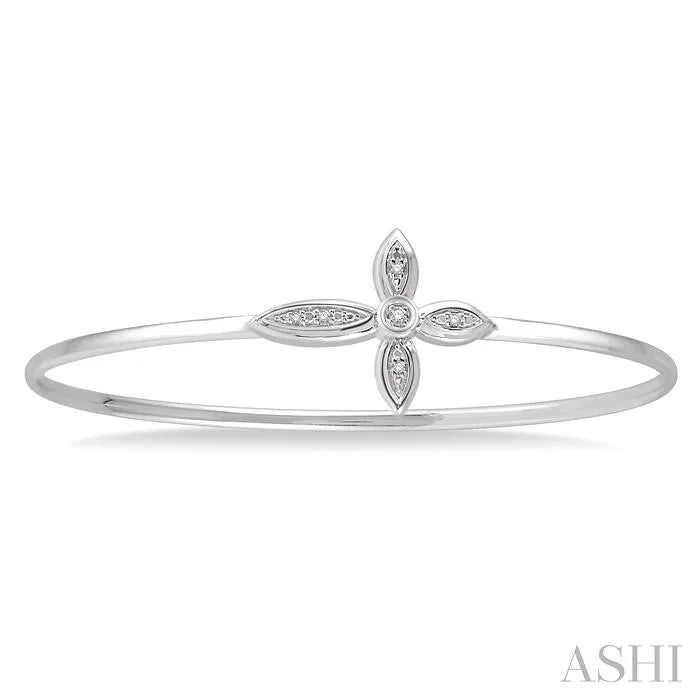 Silver Cross Diamond Flex Fashion Bangle