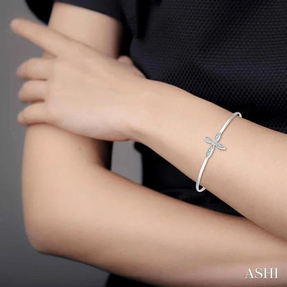 Silver Cross Diamond Flex Fashion Bangle