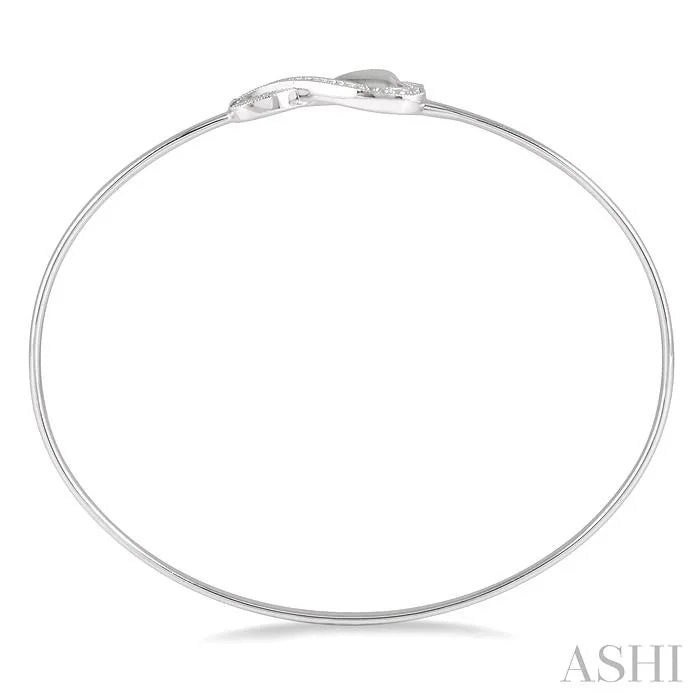 Silver Heart Shape Diamond Flex Fashion Bangle