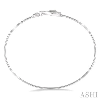 Silver Heart Shape Diamond Flex Fashion Bangle