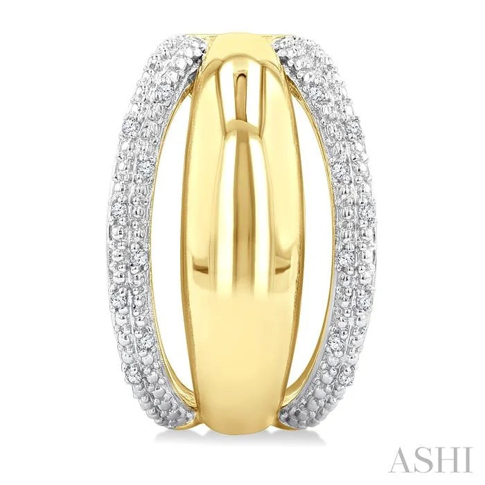 Gold Vermeil Bold Diamond Half Hoop Earrings